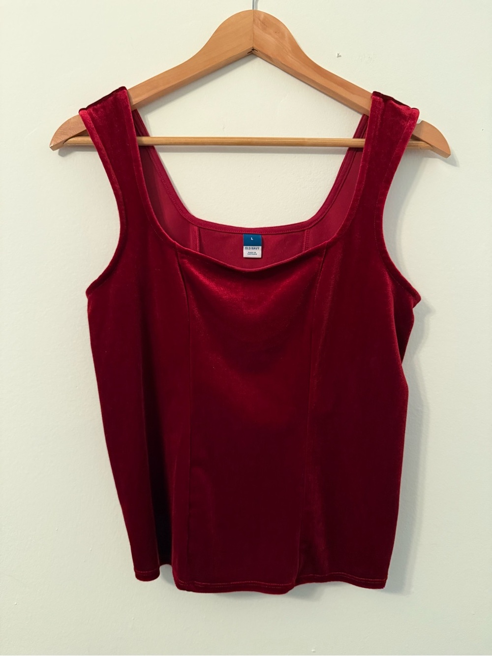 Old Navy Velvet Scoop Neck Tank Top - Deep Red